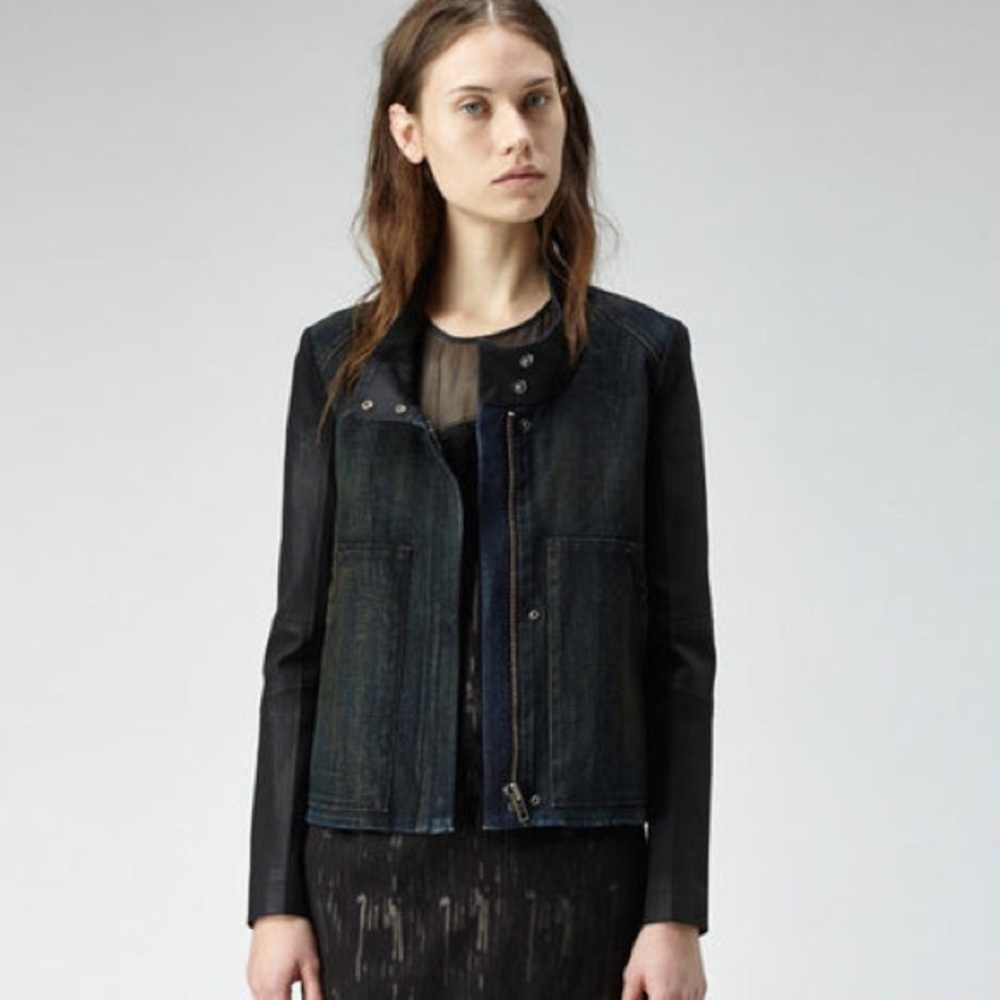 HELMUT HELMUT LANG Funnel Neck Dark Denim Jacket Medium